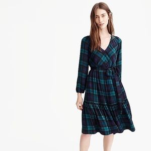 Drapey Dress in Black Watch Plaid | NWT